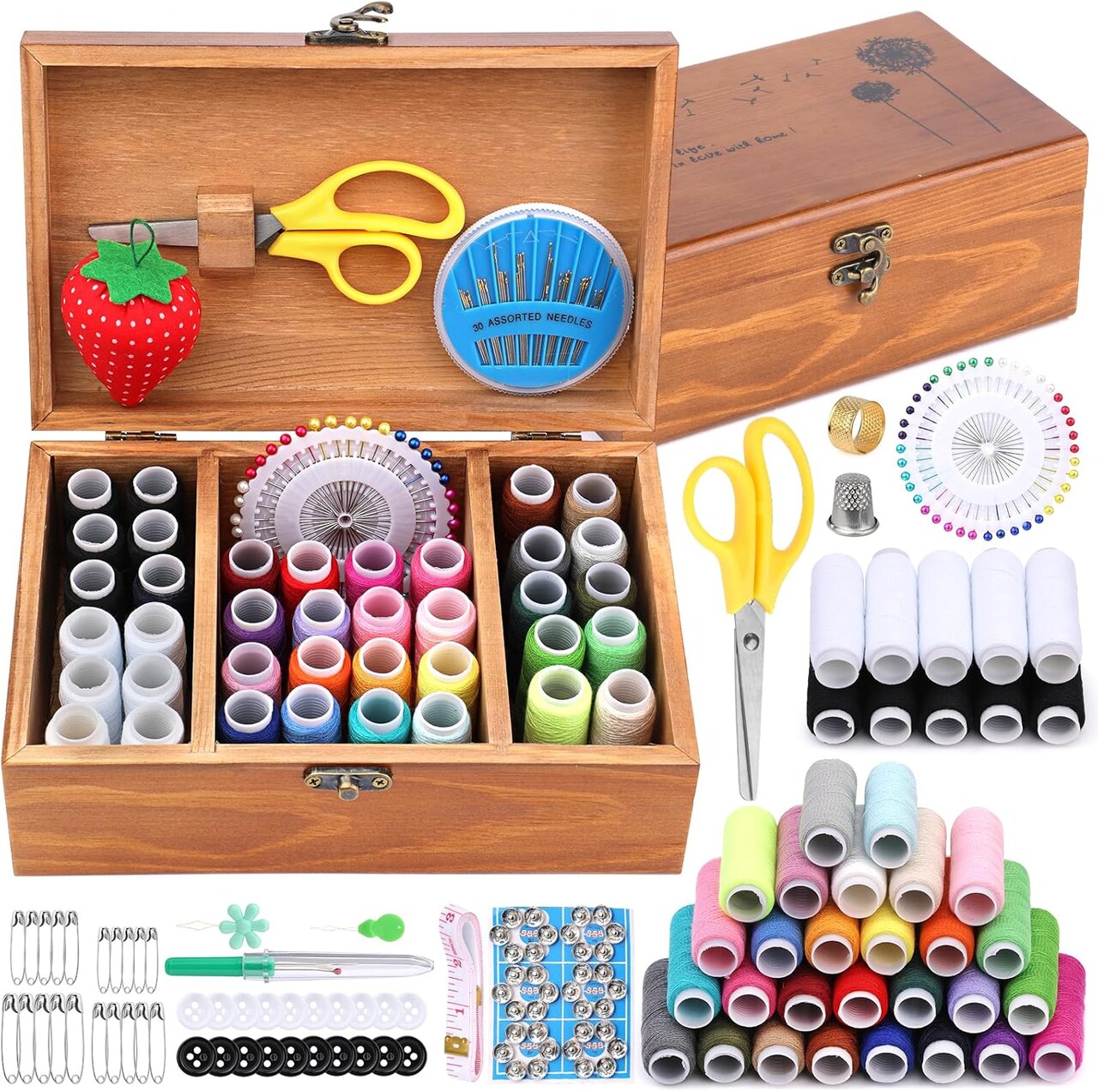196 PCS Basic Sewing Kit Hand Sewing Supplies for Travel Home DIY